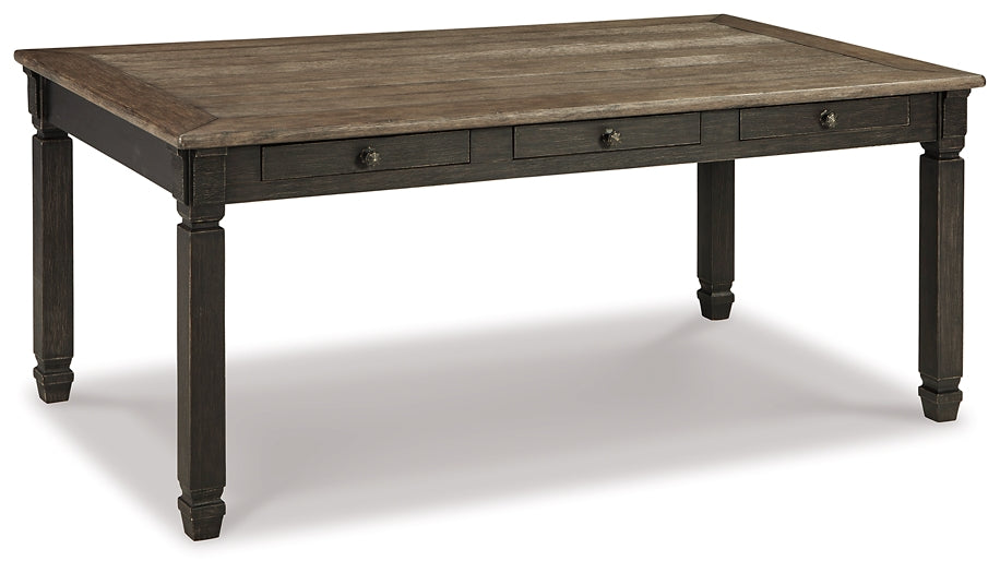 Tyler Creek Dining Table and 4 Chairs and Bench at Walker Mattress and Furniture Locations in Cedar Park and Belton TX.