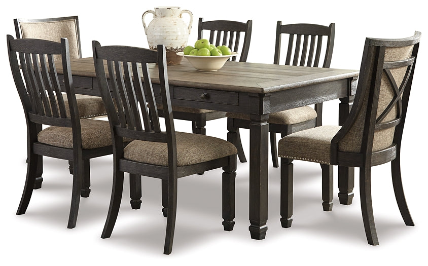 Tyler Creek Dining Table and 6 Chairs at Walker Mattress and Furniture Locations in Cedar Park and Belton TX.