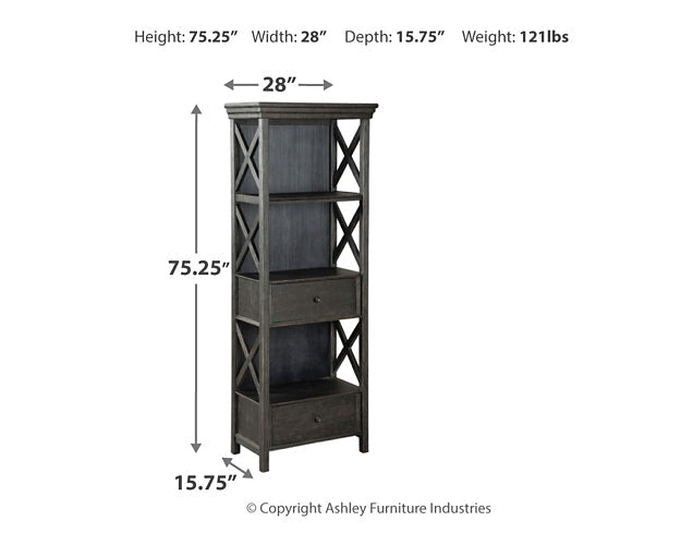 Tyler Creek Display Cabinet at Walker Mattress and Furniture Locations in Cedar Park and Belton TX.