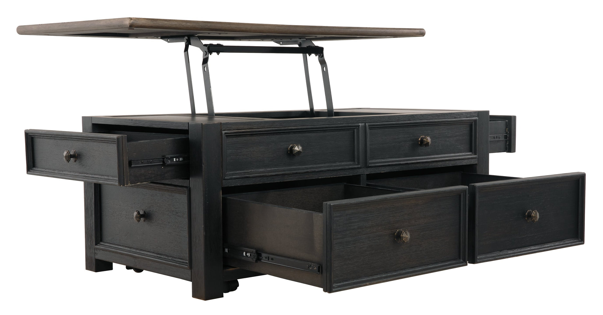 Tyler Creek Lift Top Cocktail Table at Walker Mattress and Furniture Locations in Cedar Park and Belton TX.