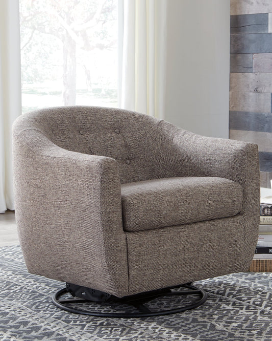 Upshur Swivel Glider Accent Chair at Walker Mattress and Furniture Locations in Cedar Park and Belton TX.