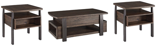 Vailbry Coffee Table with 2 End Tables at Walker Mattress and Furniture Locations in Cedar Park and Belton TX.