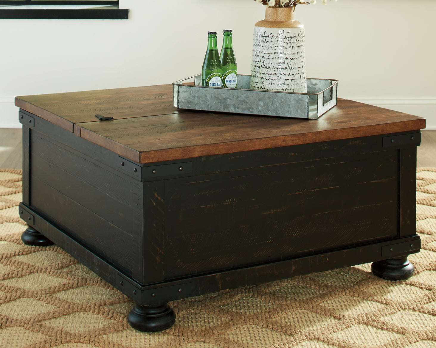 Valebeck Coffee Table with 2 End Tables at Walker Mattress and Furniture Locations in Cedar Park and Belton TX.