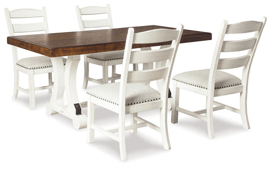 Valebeck Dining Table and 4 Chairs at Walker Mattress and Furniture Locations in Cedar Park and Belton TX.