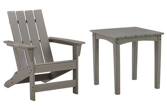 Visola Outdoor Adirondack Chair and End Table at Walker Mattress and Furniture Locations in Cedar Park and Belton TX.