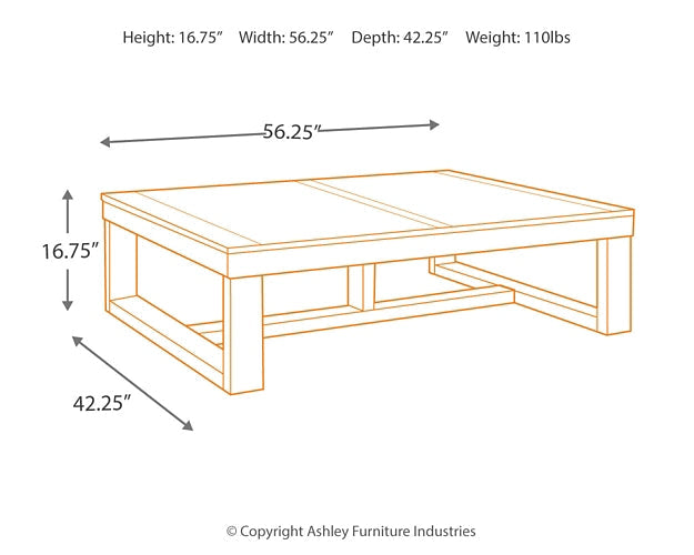 Watson Rectangular Cocktail Table at Walker Mattress and Furniture Locations in Cedar Park and Belton TX.