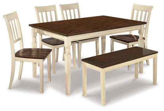 Whitesburg Dining Table and 4 Chairs and Bench at Walker Mattress and Furniture Locations in Cedar Park and Belton TX.