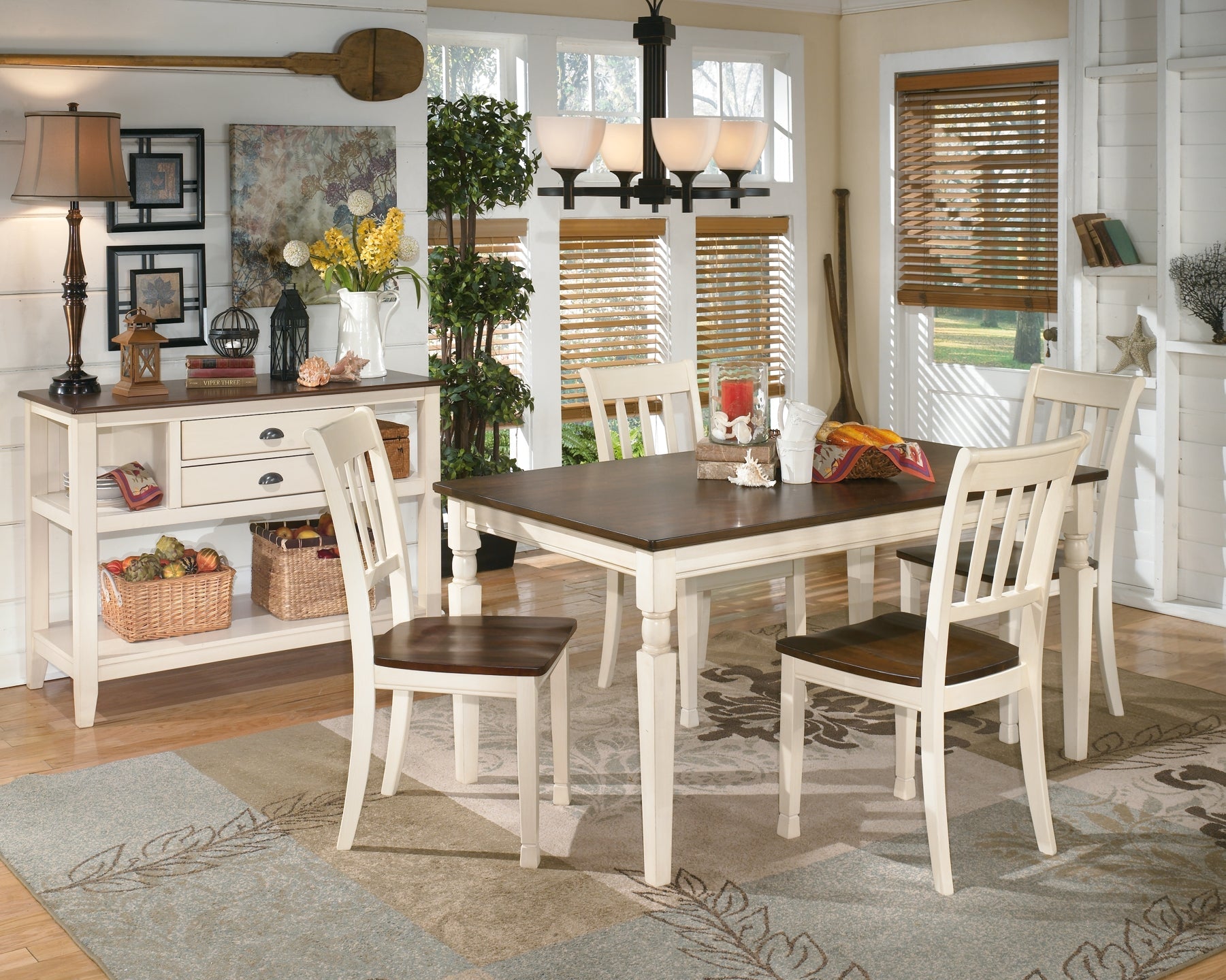 Whitesburg Dining Table and 4 Chairs with Storage at Walker Mattress and Furniture Locations in Cedar Park and Belton TX.