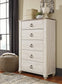 Willowton Five Drawer Chest at Walker Mattress and Furniture Locations in Cedar Park and Belton TX.