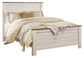 Willowton Queen Panel Bed with 2 Nightstands at Walker Mattress and Furniture Locations in Cedar Park and Belton TX.
