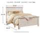 Willowton Queen Panel Bed with Mirrored Dresser at Walker Mattress and Furniture Locations in Cedar Park and Belton TX.