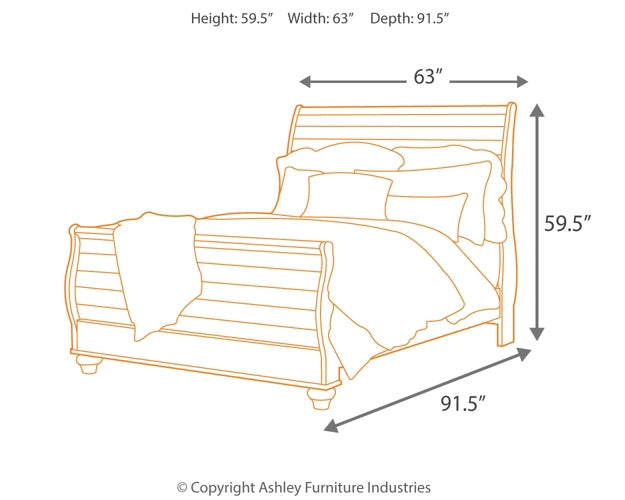 Willowton Queen Sleigh Bed at Walker Mattress and Furniture Locations in Cedar Park and Belton TX.