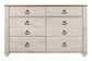 Willowton Six Drawer Dresser at Walker Mattress and Furniture Locations in Cedar Park and Belton TX.