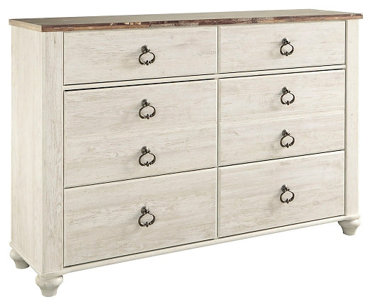 Willowton Six Drawer Dresser at Walker Mattress and Furniture Locations in Cedar Park and Belton TX.