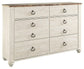 Willowton Six Drawer Dresser at Walker Mattress and Furniture Locations in Cedar Park and Belton TX.