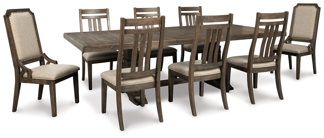 Wyndahl Dining Table and 8 Chairs at Walker Mattress and Furniture Locations in Cedar Park and Belton TX.