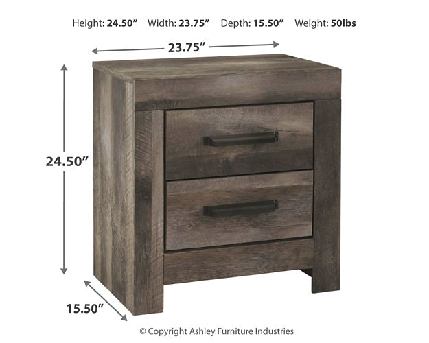 Wynnlow King Panel Bed with Mirrored Dresser and Nightstand at Walker Mattress and Furniture Locations in Cedar Park and Belton TX.