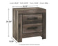 Wynnlow Queen Crossbuck Panel Bed with Mirrored Dresser, Chest and Nightstand at Walker Mattress and Furniture Locations in Cedar Park and Belton TX.