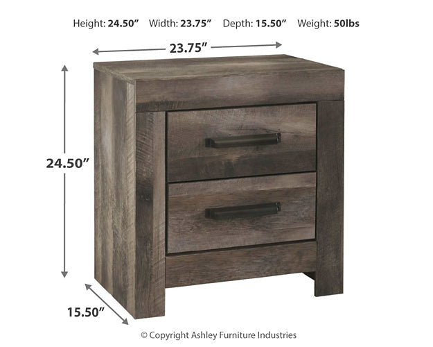 Wynnlow Two Drawer Night Stand at Walker Mattress and Furniture Locations in Cedar Park and Belton TX.