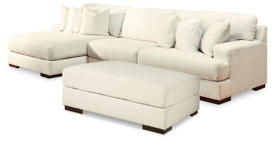 Zada 2-Piece Sectional with Ottoman at Walker Mattress and Furniture Locations in Cedar Park and Belton TX.