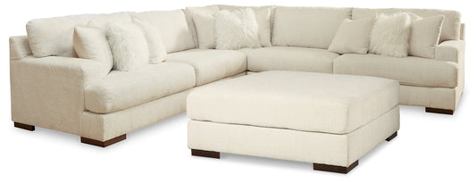 Zada 3-Piece Sectional with Ottoman at Walker Mattress and Furniture Locations in Cedar Park and Belton TX.