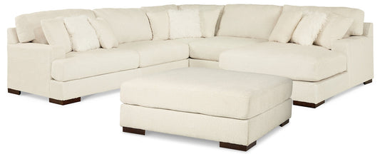 Zada 4-Piece Sectional with Ottoman at Walker Mattress and Furniture Locations in Cedar Park and Belton TX.