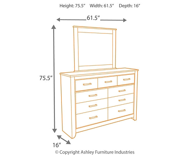 Zelen Dresser and Mirror at Walker Mattress and Furniture Locations in Cedar Park and Belton TX.