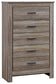 Zelen Five Drawer Chest at Walker Mattress and Furniture Locations in Cedar Park and Belton TX.