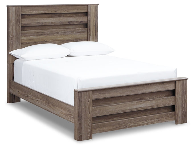 Zelen Full Panel Bed with Mirrored Dresser at Walker Mattress and Furniture Locations in Cedar Park and Belton TX.