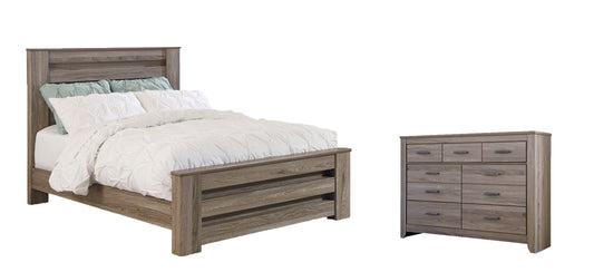 Zelen Queen Panel Bed with Dresser at Walker Mattress and Furniture Locations in Cedar Park and Belton TX.