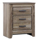 Zelen Two Drawer Night Stand at Walker Mattress and Furniture Locations in Cedar Park and Belton TX.