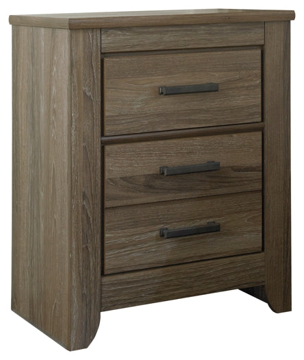 Zelen Two Drawer Night Stand at Walker Mattress and Furniture Locations in Cedar Park and Belton TX.