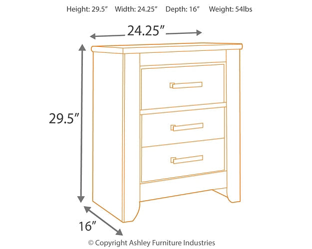 Zelen Two Drawer Night Stand at Walker Mattress and Furniture Locations in Cedar Park and Belton TX.