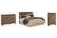 Trinell King/California King Panel Headboard Bed with Mirrored Dresser and Chest