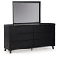 Danziar Queen Panel Headboard with Mirrored Dresser, Chest and Nightstand