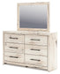 Lawroy King Panel Bed with Mirrored Dresser and Chest