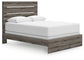 Graystorm Queen Panel Bed with Mirrored Dresser and Chest