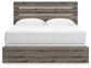 Graystorm King Panel Bed with Mirrored Dresser and Chest