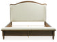 Sturlayne King Upholstered Panel Bed with Mirrored Dresser and Chest