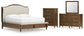 Sturlayne California King Upholstered Panel Bed with Mirrored Dresser and Chest