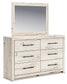 Lawroy King Panel Bed with Mirrored Dresser and Chest