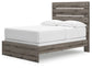 Graystorm Full Panel Bed with Mirrored Dresser and Nightstand