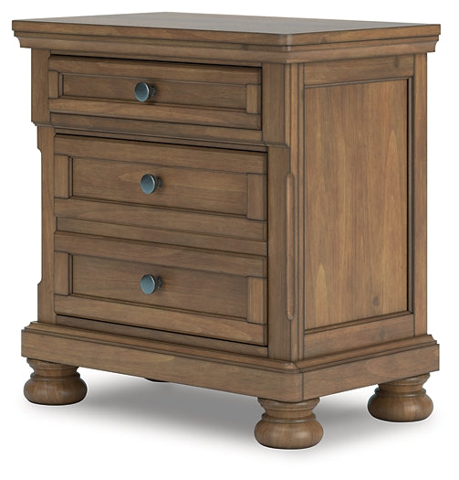 Feddinger Queen Storage Sleigh Bed with Mirrored Dresser, Chest and Nightstand