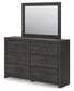 Hollivern Full Panel Bed with Mirrored Dresser, Chest and Nightstand