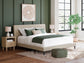 Cielden King Upholstered Bed with Roll Slats, Dresser, Mirror and Nightstand