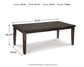 The Haddigan RECT Dining Room EXT Table features a rectangular design with four legs and a butterfly leaf extension. Measuring 30.25"H x 42.25"W x 78.25"D and weighing 133 lbs, it seats up to 8 for comfortable family meals or gatherings.