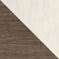 Diagonal split image featuring the Bolanburg Extra Large TV Stand: dark brown wood texture on the lower left and light beige wood texture on the upper right.