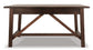 The Baldridge Home Office Large Leg Desk features a rectangular dark wood design with angled support beams and a flat top, shown against a white background.