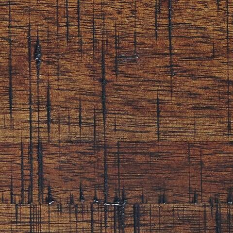 Close-up of the Baldridge Home Office Large Leg Desk's brown wood surface, featuring visible black scratches and grain lines—ideal for bringing rustic industrial charm to your workspace.