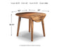 Berringer Round DRM Drop Leaf Table with extension, 30.75" high, 42" wide, 21.75" deep; weighs 54 lbs—ideal as a rustic dining table for any space.